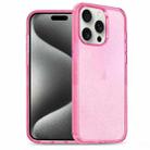 For iPhone 15 Pro Glitter Powder TPU Hybrid PC Phone Case(Pink) - 1