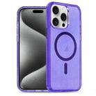 For iPhone 15 Pro Glitter Powder TPU Hybrid PC MagSafe Phone Case(Purple) - 1