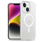 For iPhone 14 Plus Glitter Powder TPU Hybrid PC MagSafe Phone Case(Transparent) - 1
