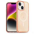 For iPhone 14 Plus Glitter Powder TPU Hybrid PC MagSafe Phone Case(Orange) - 1