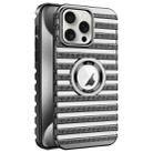For iPhone 15 Pro Max Cooling Ladder Electroplated Hollow Phone Case(Black) - 1