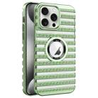 For iPhone 15 Pro Max Cooling Ladder Electroplated Hollow Phone Case(Green) - 1