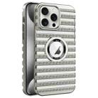 For iPhone 15 Pro Max Cooling Ladder Electroplated Hollow Phone Case(Silver) - 1