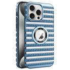 For iPhone 15 Pro Cooling Ladder Electroplated Hollow Phone Case(Blue) - 1