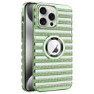 For iPhone 15 Pro Cooling Ladder Electroplated Hollow Phone Case(Green) - 1