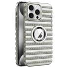 For iPhone 15 Pro Cooling Ladder Electroplated Hollow Phone Case(Silver) - 1