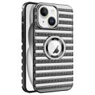 For iPhone 15 Plus Cooling Ladder Electroplated Hollow Phone Case(Black) - 1