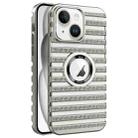 For iPhone 15 Plus Cooling Ladder Electroplated Hollow Phone Case(Silver) - 1