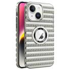 For iPhone 14 Cooling Ladder Electroplated Hollow Phone Case(Silver) - 1