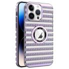 For iPhone 14 Pro Cooling Ladder Electroplated Hollow Phone Case(Purple) - 1