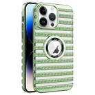 For iPhone 14 Pro Max Cooling Ladder Electroplated Hollow Phone Case(Green) - 1