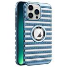 For iPhone 13 Pro Max Cooling Ladder Electroplated Hollow Phone Case(Blue) - 1