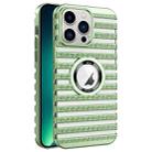 For iPhone 13 Pro Max Cooling Ladder Electroplated Hollow Phone Case(Green) - 1