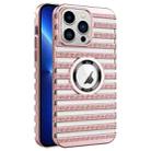 For iPhone 13 Pro Cooling Ladder Electroplated Hollow Phone Case(Pink) - 1