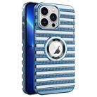 For iPhone 13 Pro Cooling Ladder Electroplated Hollow Phone Case(Blue) - 1