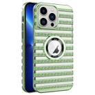 For iPhone 13 Pro Cooling Ladder Electroplated Hollow Phone Case(Green) - 1