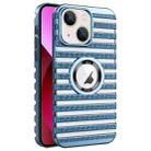 For iPhone 13 Cooling Ladder Electroplated Hollow Phone Case(Blue) - 1