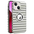 For iPhone 13 Cooling Ladder Electroplated Hollow Phone Case(Silver) - 1