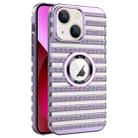 For iPhone 13 Cooling Ladder Electroplated Hollow Phone Case(Purple) - 1