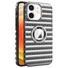 For iPhone 12 Cooling Ladder Electroplated Hollow Phone Case(Black) - 1