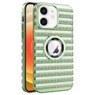 For iPhone 12 Cooling Ladder Electroplated Hollow Phone Case(Green) - 1