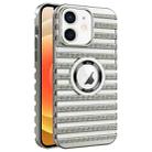 For iPhone 12 Cooling Ladder Electroplated Hollow Phone Case(Silver) - 1