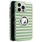 For iPhone 12 Pro Max Cooling Ladder Electroplated Hollow Phone Case(Green) - 1