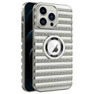 For iPhone 12 Pro Max Cooling Ladder Electroplated Hollow Phone Case(Silver) - 1