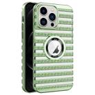 For iPhone 12 Pro Cooling Ladder Electroplated Hollow Phone Case(Green) - 1