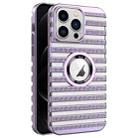 For iPhone 12 Pro Cooling Ladder Electroplated Hollow Phone Case(Purple) - 1