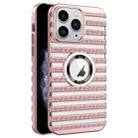 For iPhone 11 Pro Max Cooling Ladder Electroplated Hollow Phone Case(Pink) - 1