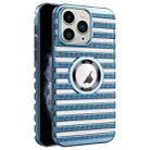 For iPhone 11 Pro Max Cooling Ladder Electroplated Hollow Phone Case(Blue) - 1