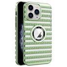 For iPhone 11 Pro Max Cooling Ladder Electroplated Hollow Phone Case(Green) - 1