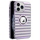 For iPhone 11 Pro Max Cooling Ladder Electroplated Hollow Phone Case(Purple) - 1