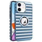 For iPhone 11 Cooling Ladder Electroplated Hollow Phone Case(Blue) - 1