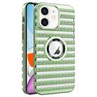 For iPhone 11 Cooling Ladder Electroplated Hollow Phone Case(Green) - 1