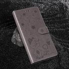 For Motorola Edge 50 Neo Cat and Bee Embossed Flip Leather Phone Case(Grey) - 2