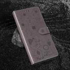 For Motorola Moto G35 Cat and Bee Embossed Flip Leather Phone Case(Grey) - 2
