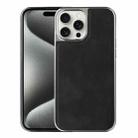 For iPhone 15 Pro Electroplated Side PU Hybrid TPU MagSafe Phone Case(Black) - 1