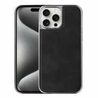 For iPhone 15 Pro Max Electroplated Side PU Hybrid TPU MagSafe Phone Case(Black) - 1