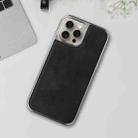 For iPhone 15 Pro Max Electroplated Side PU Hybrid TPU MagSafe Phone Case(Black) - 2