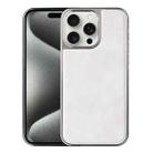For iPhone 15 Pro Max Electroplated Side PU Hybrid TPU MagSafe Phone Case(White) - 1