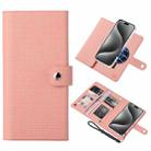 For iPhone 15 Pro ViLi GHA-C Series RFID MagSafe Magnetic Flip Leather Phone Case(Pink) - 1
