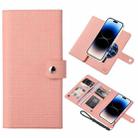 For iPhone 14 Pro Max ViLi GHA-C Series RFID MagSafe Magnetic Flip Leather Phone Case(Pink) - 1