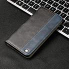 For iPhone 12 / 12 Pro Business Solid Color Stitching Horizontal Flip Leather Case with Holder & Card Slots(Blue) - 1