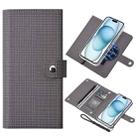 For iPhone 15 ViLi GHB-C Series RFID MagSafe Magnetic Flip Leather Phone Case(Grey) - 1