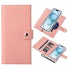For iPhone 15 ViLi GHB-C Series RFID MagSafe Magnetic Flip Leather Phone Case(Pink) - 1