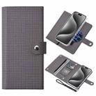 For iPhone 15 Pro ViLi GHB-C Series RFID MagSafe Magnetic Flip Leather Phone Case(Grey) - 1