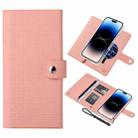 For iPhone 14 Pro Max ViLi GHB-C Series RFID MagSafe Magnetic Flip Leather Phone Case(Pink) - 1