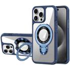 For iPhone 15 Pro Max MagSafe Acrylic Hybrid TPU Phone Case with Holder(Royal Blue) - 1